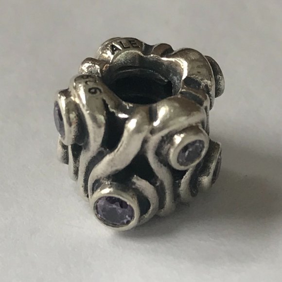PANDORA Light Purple Stone Ocean Wave Charm - Picture 3 of 4
